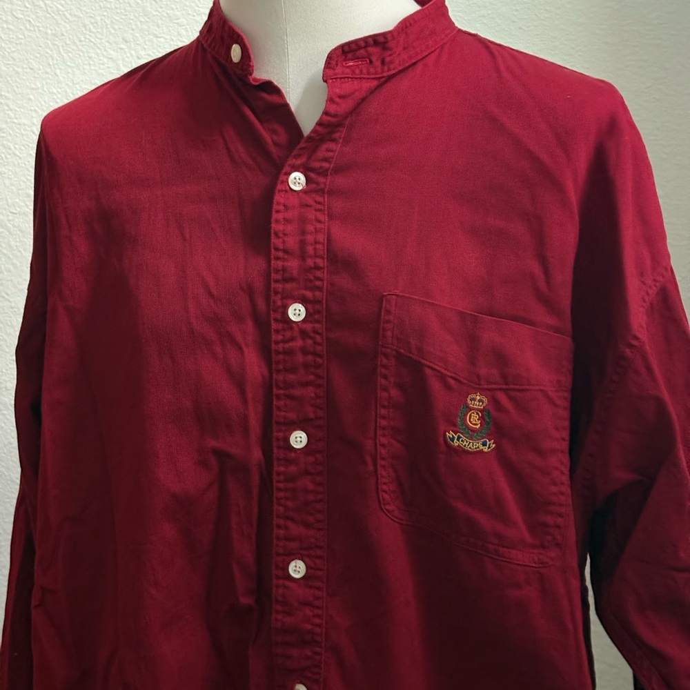 Ralph Lauren Chaps Red Cotton Button Down Shirt Men’s Large